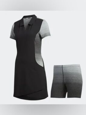 Adidas Two-Tone Black and Gray Sports Dress with Shorts